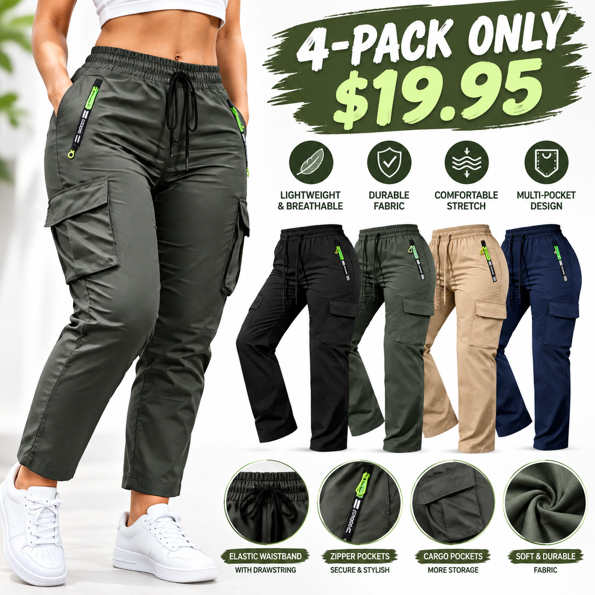 LAST DAY SALEWomen's Multi-Pocket Cargo Pants