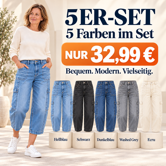 📢Mid-Season Sale: −50% nur für kurze Zeit⏰Damen Barrel Jeans mit Stretch & praktischen Taschen