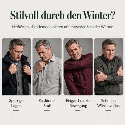 Herren-Langarmshirt im 2-in-1-Look mit Polokragen