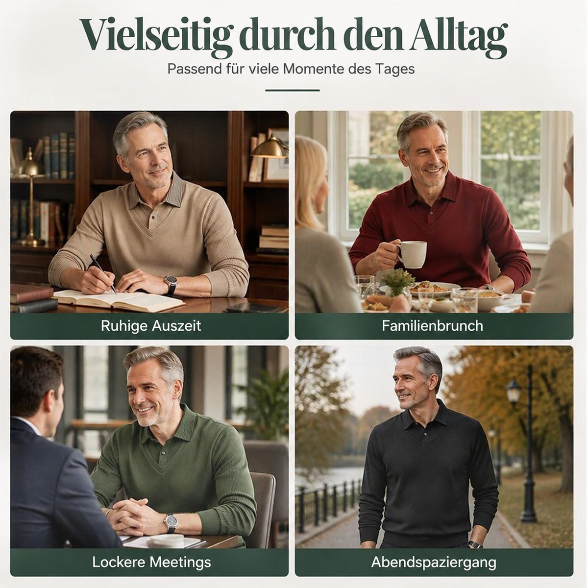 Herren-Langarmshirt im 2-in-1-Look mit Polokragen