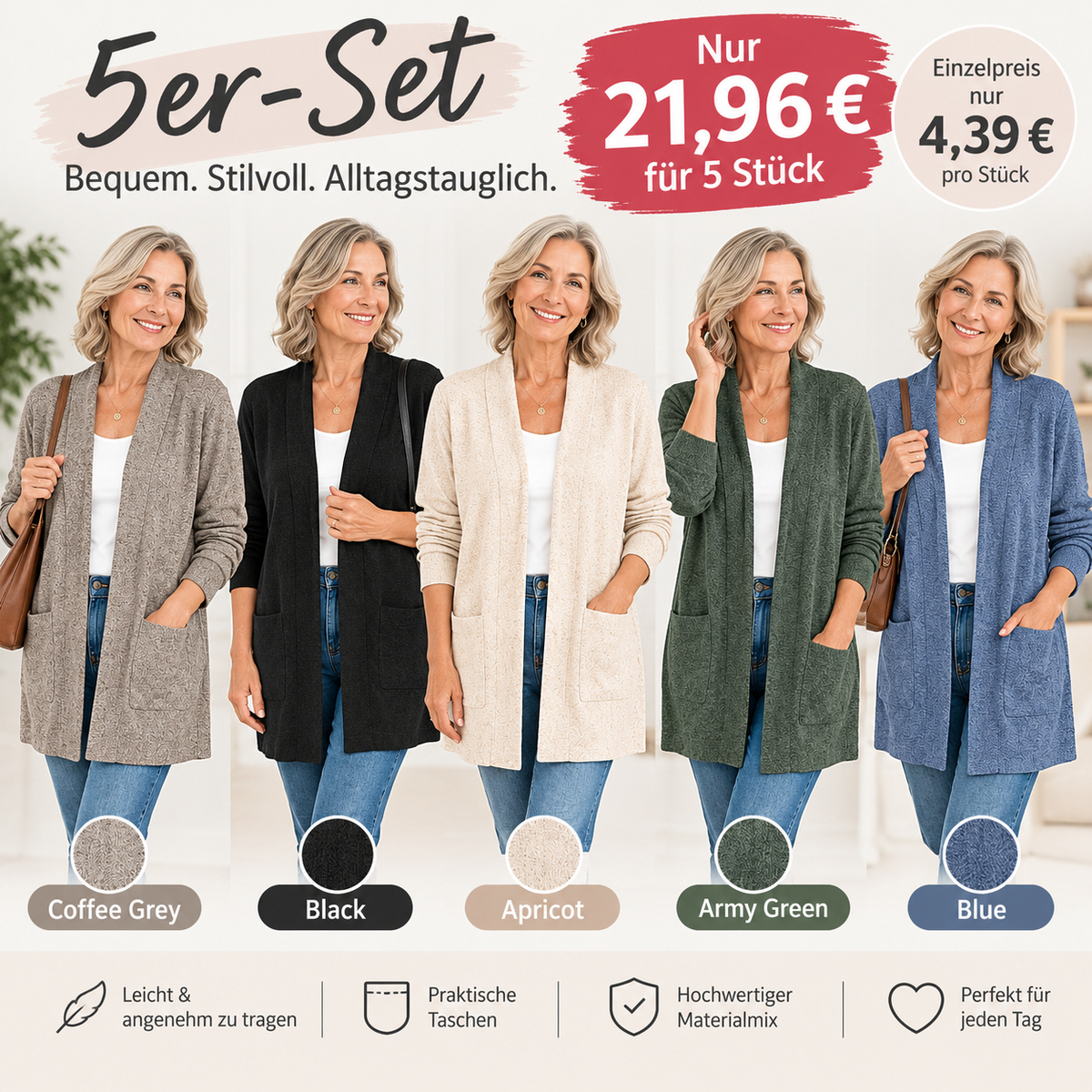 Cardigan für Damen, leichte Cardigans, Herbstmode-Outfits