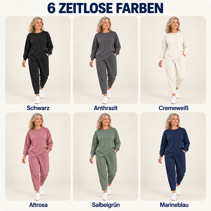 2-teiliges Damen-Freizeitset mit asymmetrischem Sweatshirt