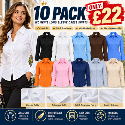 【LAST DAY SALE】Women Classic-Fit Dress Shirts