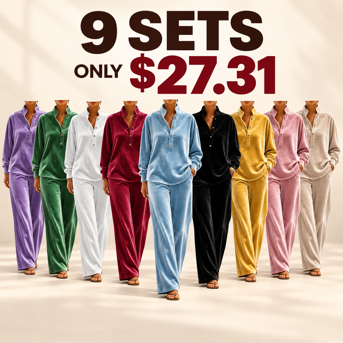 Women's Velvet Two-Piece Lounge Set