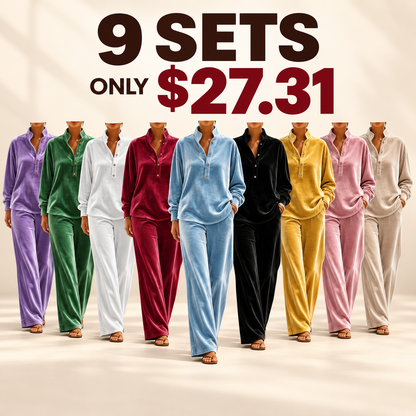 Women's Velvet Two-Piece Lounge Set