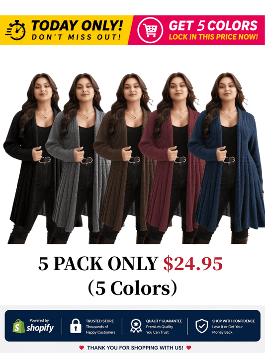 🔥 MAJOR SALE-Women's Textured Long Cardigan – Relaxed Kimono-Style Open Front Sweater