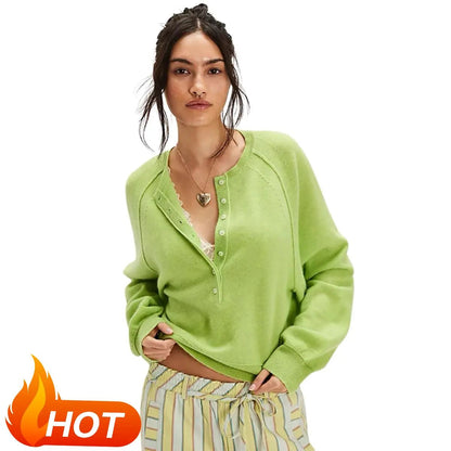 Women's Summer V-Neck Waffle Knit Top