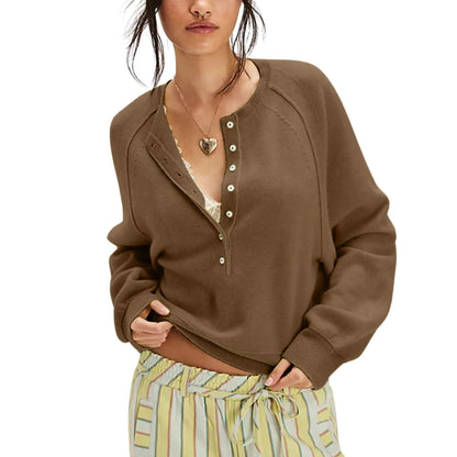 Women's Summer V-Neck Waffle Knit Top