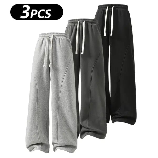 Unisex Fleece Thermal Lined Sweatpants - Oversize Comfort