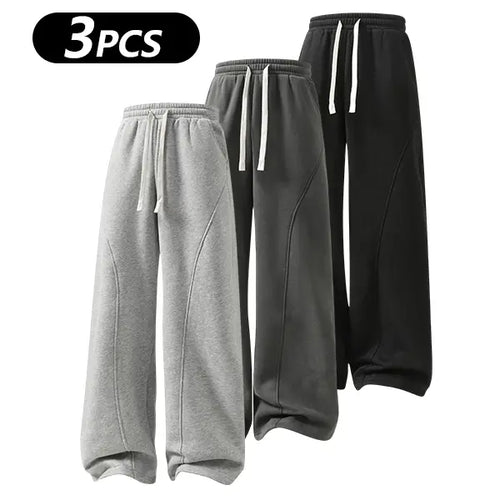 Unisex Fleece Thermal Lined Sweatpants - Oversize Comfort