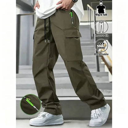 Men's Loose-Fit Multi-Pocket Plus-Size Cargo Pants
