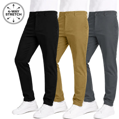 Men's Slim Fit Dress Pants with Flex Stretch Fabric