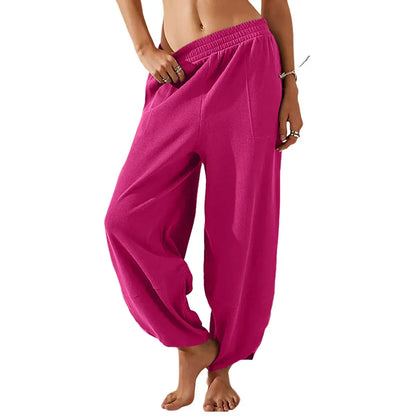 Women's Elastic Waist Wide Leg Palazzo Pants