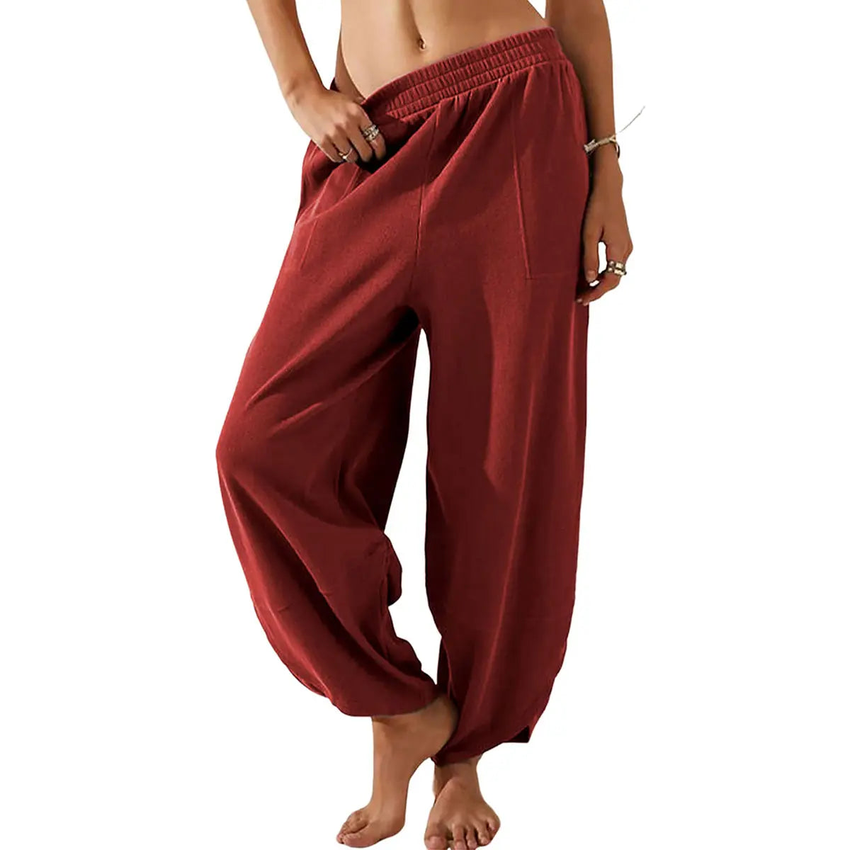 Women's Elastic Waist Wide Leg Palazzo Pants