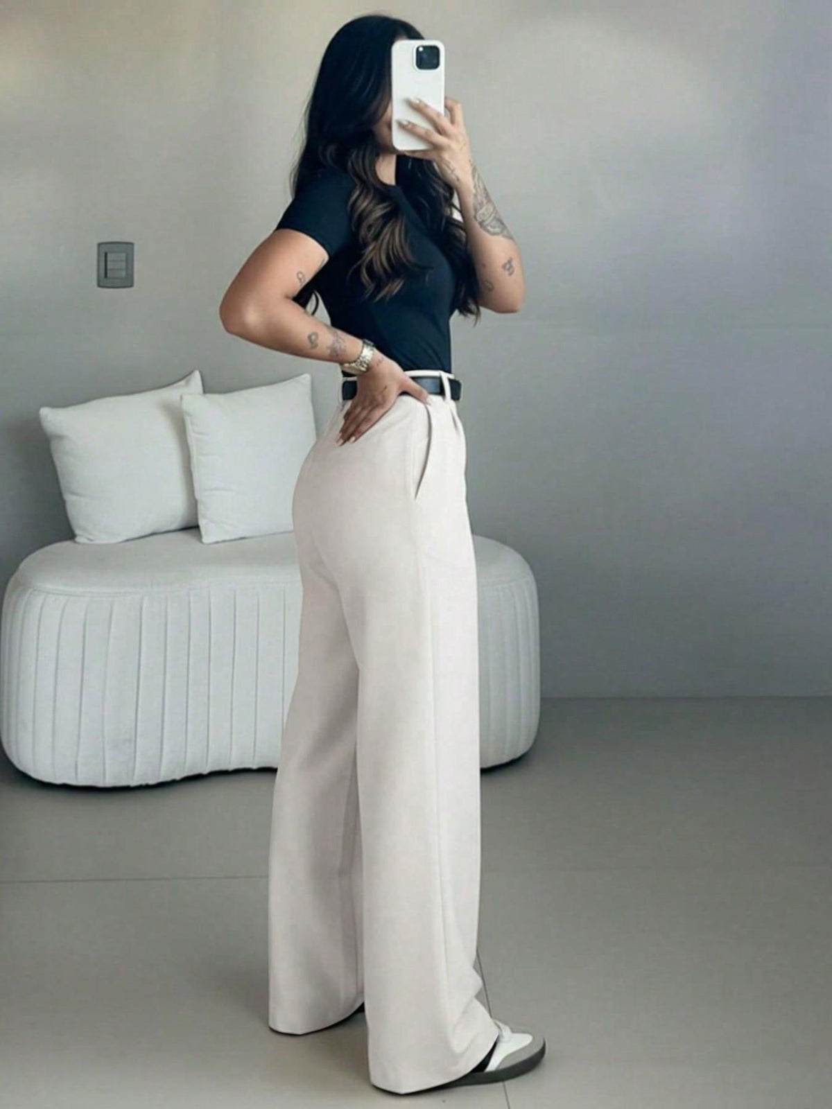 Women's High Waist Straight Leg Suit Pants