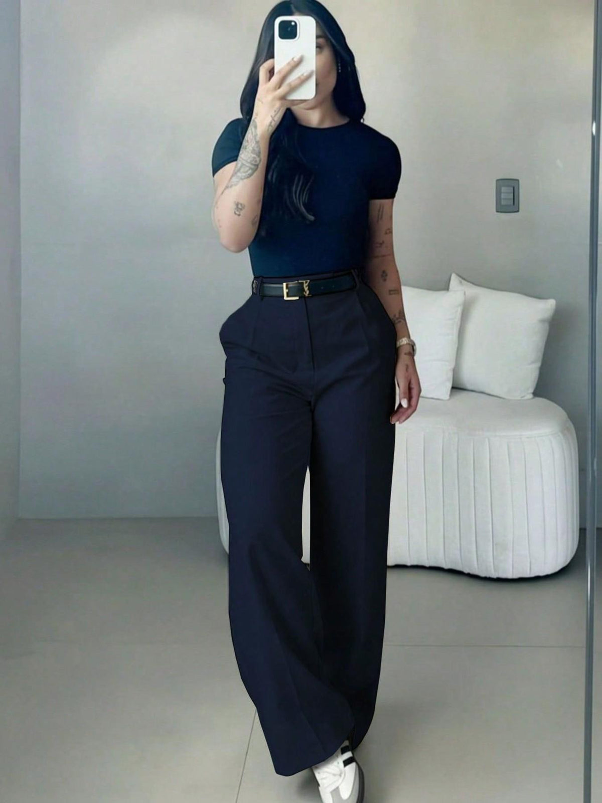 Women's High Waist Straight Leg Suit Pants
