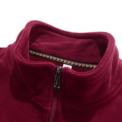 Men's Ethnic Pattern Full-Zip Fleece-Lined Long-Sleeve Knitwear Coat