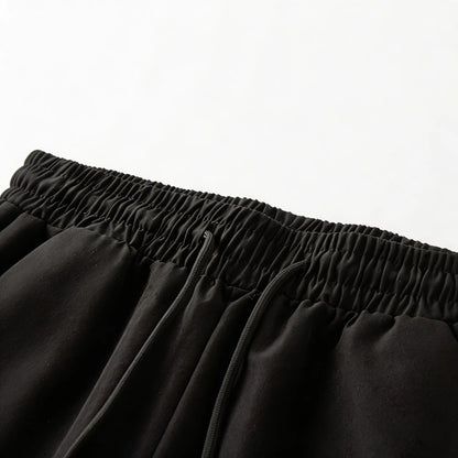 Men's high street style contrasting color splicing side striped tied wide-leg pants