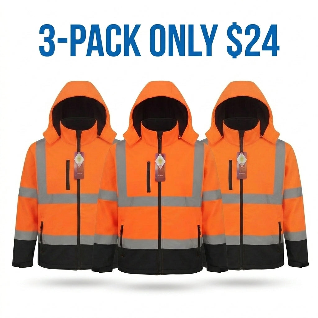 Men's ANSI/EN Certified Hi-Vis Waterproof Fleece Work Jacket