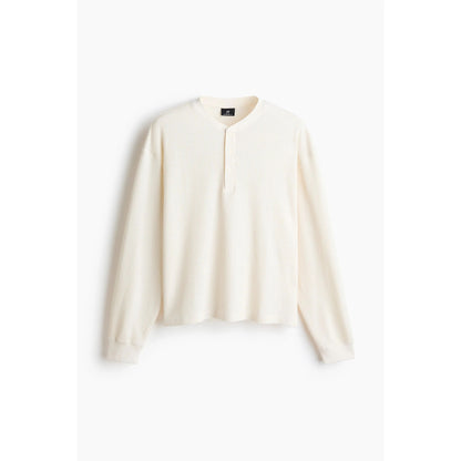 Men's Classic Regular Fit Waffle Knit Henley Top
