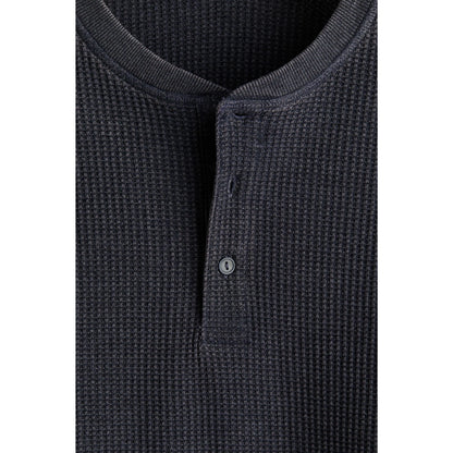 Men's Classic Regular Fit Waffle Knit Henley Top