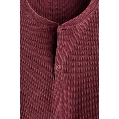 Men's Classic Regular Fit Waffle Knit Henley Top