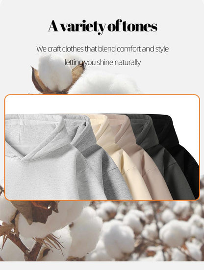 Cotton Blend Pullover Hoodie – Regular Fit, Soft & Breathable Everyday Essential