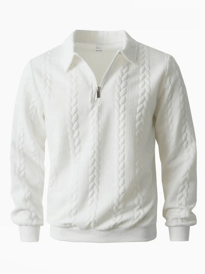 Men's Old Money Half-Zip Knit Polo Sweater