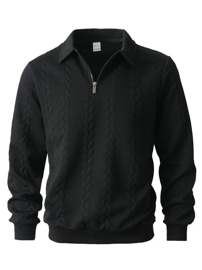 Men's Old Money Half-Zip Knit Polo Sweater