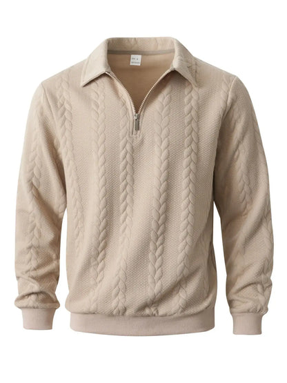 Men's Old Money Half-Zip Knit Polo Sweater