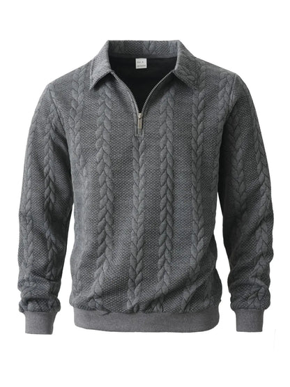 Men's Old Money Half-Zip Knit Polo Sweater