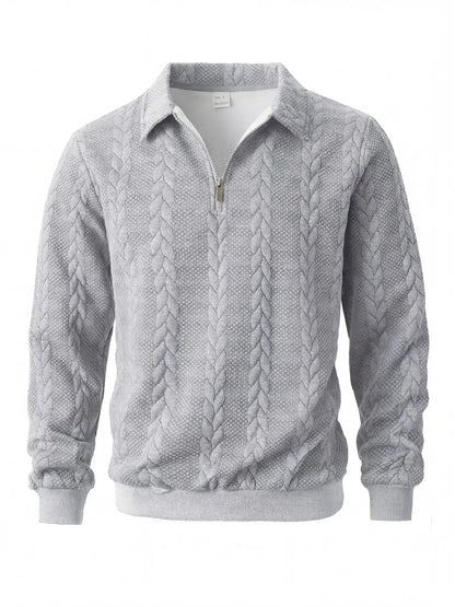 Men's Old Money Half-Zip Knit Polo Sweater