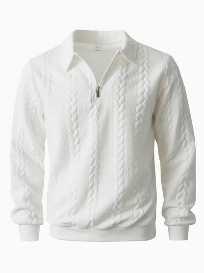 Men's Old Money Half-Zip Knit Polo Sweater