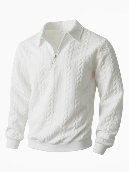 Men's Old Money Half-Zip Knit Polo Sweater