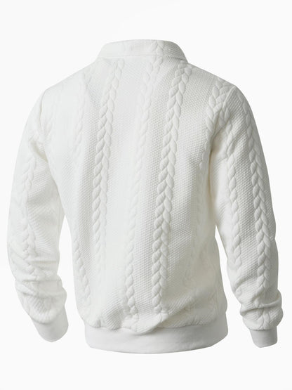 Men's Old Money Half-Zip Knit Polo Sweater