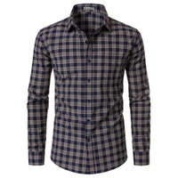 Navy Orange Plaid