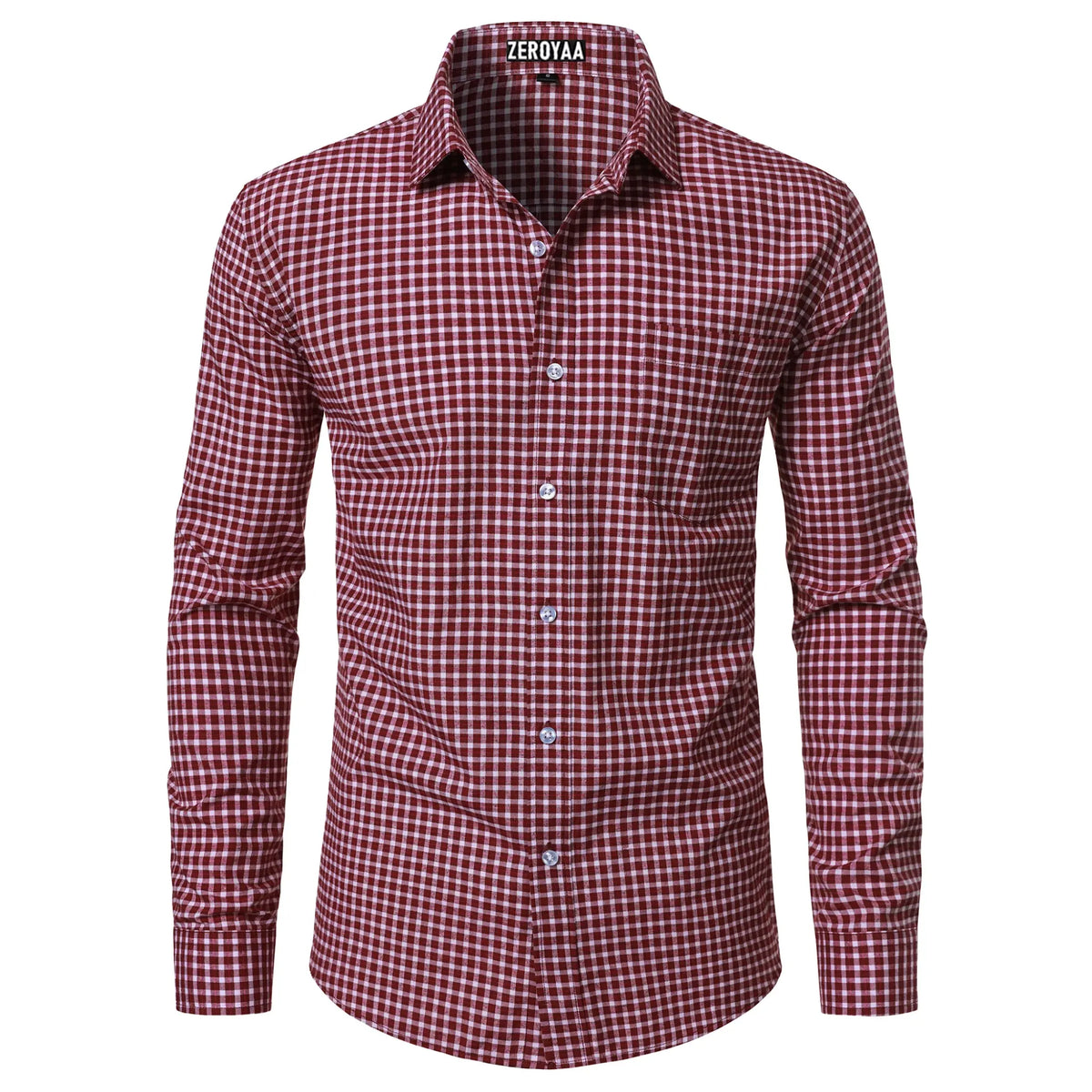 Men's Plaid Long Sleeve Dress Shirt