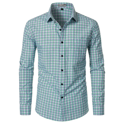 Men's Plaid Long Sleeve Dress Shirt