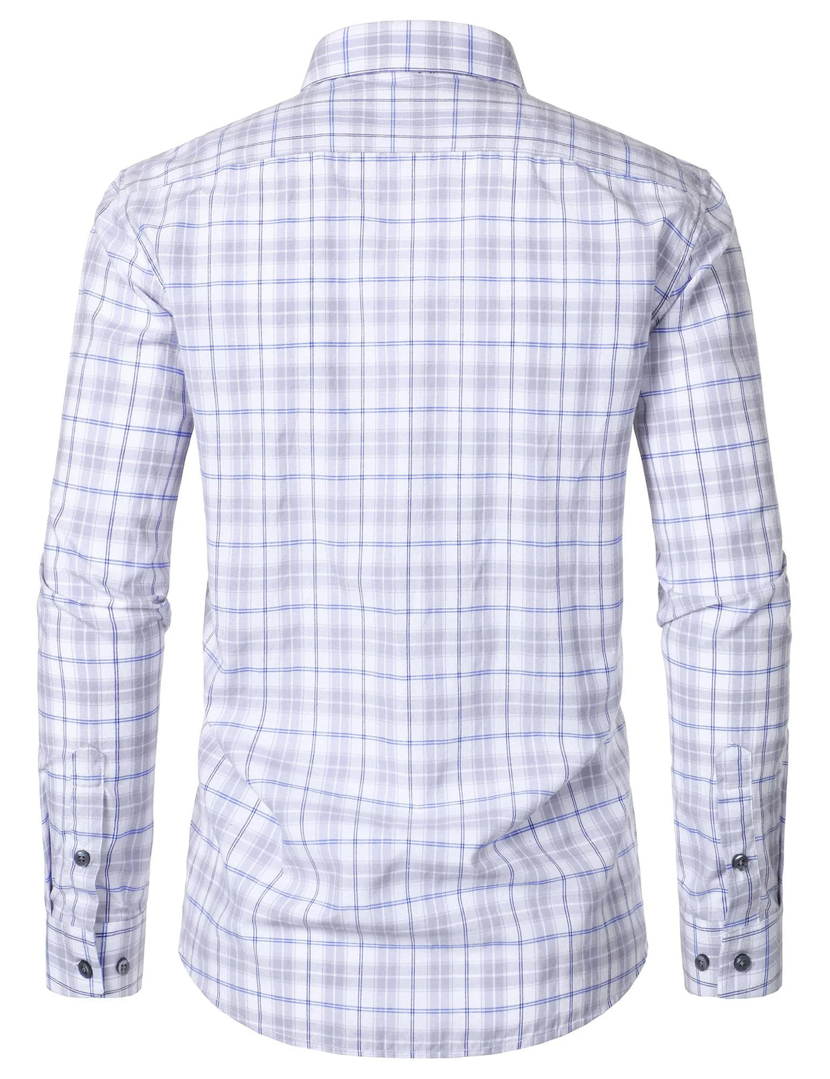 Men's Plaid Long Sleeve Dress Shirt