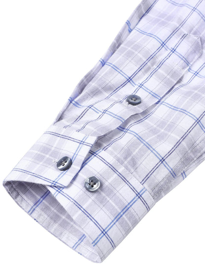 Men's Plaid Long Sleeve Dress Shirt