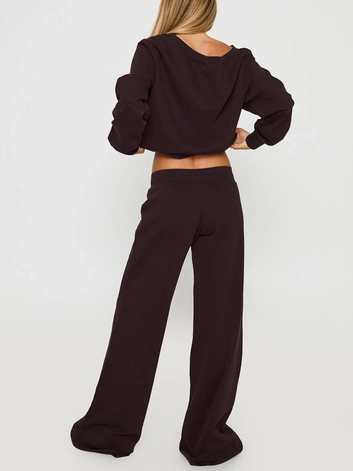 Women's Off-Shoulder Long Sleeve Jumper & Pants Set