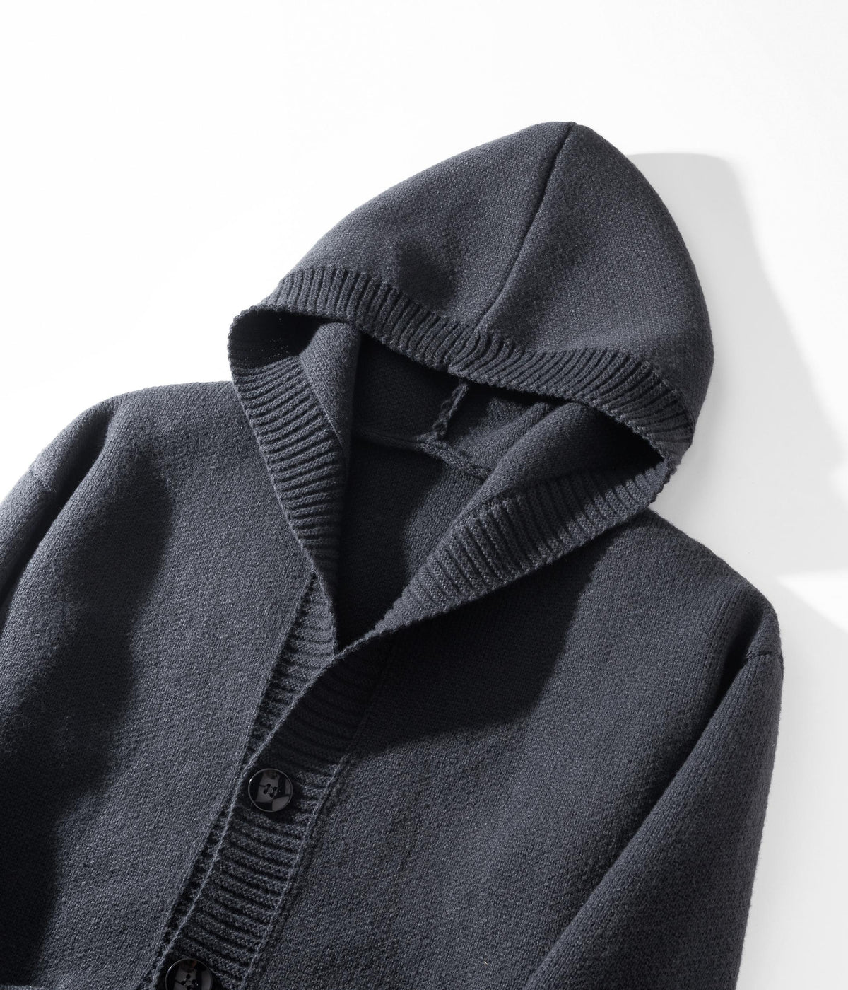 Men's Solid Heavyweight Button-Up Hooded Sweatshirt – Fitted Retro Pullover