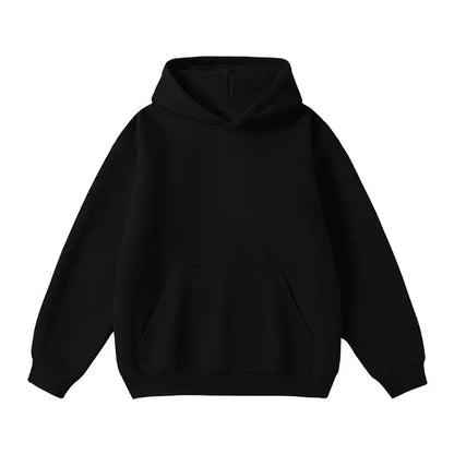 Men's Cotton Blend Hoodie Long Sleeve Pullover Black Beige Casual Wear