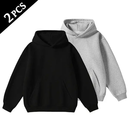 Men's Cotton Blend Hoodie Long Sleeve Pullover Black Beige Casual Wear