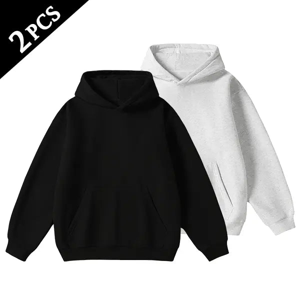 Men's Cotton Blend Hoodie Long Sleeve Pullover Black Beige Casual Wear