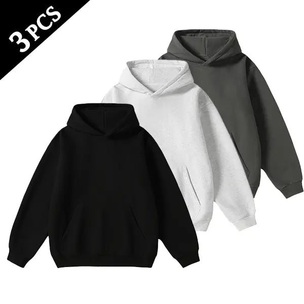 Men's Cotton Blend Hoodie Long Sleeve Pullover Black Beige Casual Wear