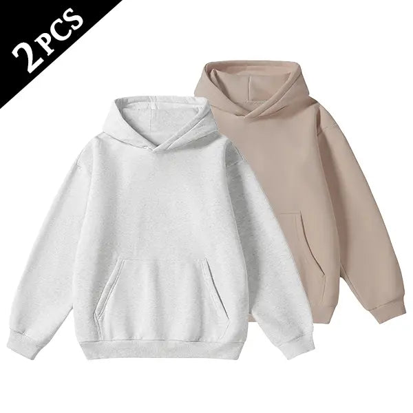 Men's Cotton Blend Hoodie Long Sleeve Pullover Black Beige Casual Wear