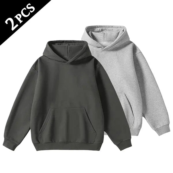 Men's Cotton Blend Hoodie Long Sleeve Pullover Black Beige Casual Wear