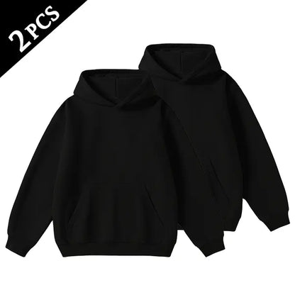 Men's Cotton Blend Hoodie Long Sleeve Pullover Black Beige Casual Wear