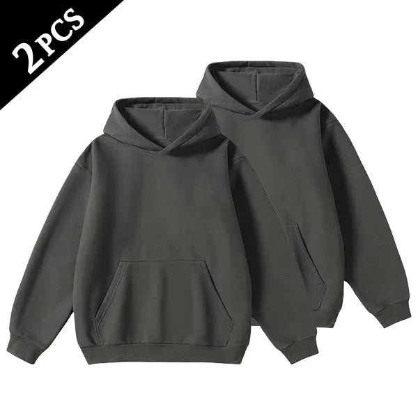Men's Cotton Blend Hoodie Long Sleeve Pullover Black Beige Casual Wear